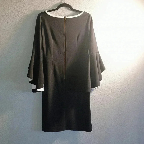 Shelby & Palmer Sheath Dress Size 8 Black and White Flare Sleeve Dressy Casual - Picture 6 of 12